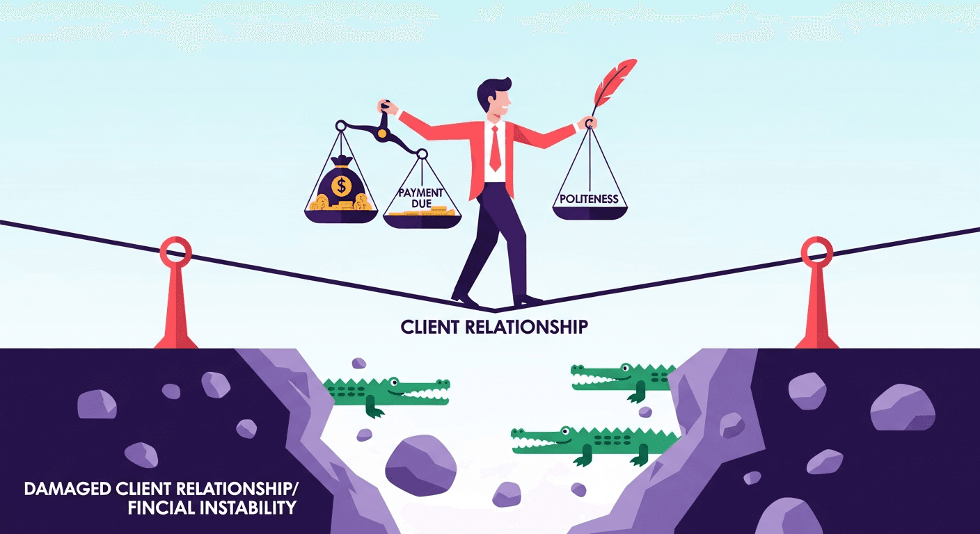 Illustration about how to follow up on an unpaid invoice politely